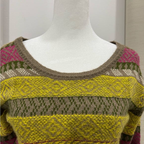 Chelsea & Violet Multicolor Patchwork Stripes Knit Sweater - Picture 3 of 6